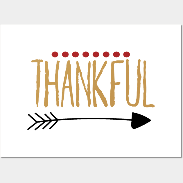 Thankful Hand Writing Arrow Wall Art by JakeRhodes